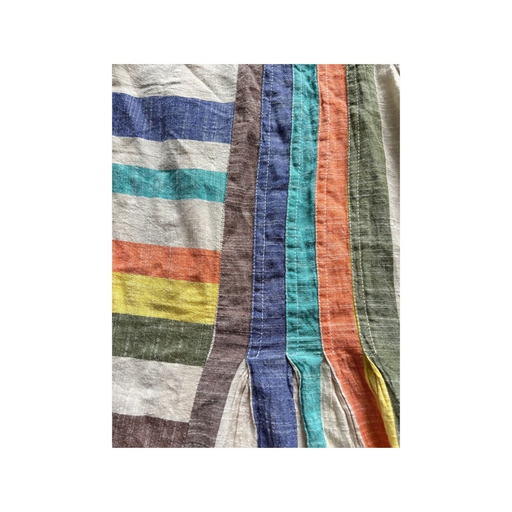 Cotton Village XL Midi Dress Cotton Lightweight Multicolor Striped Sleeveless - Picture 4 of 4